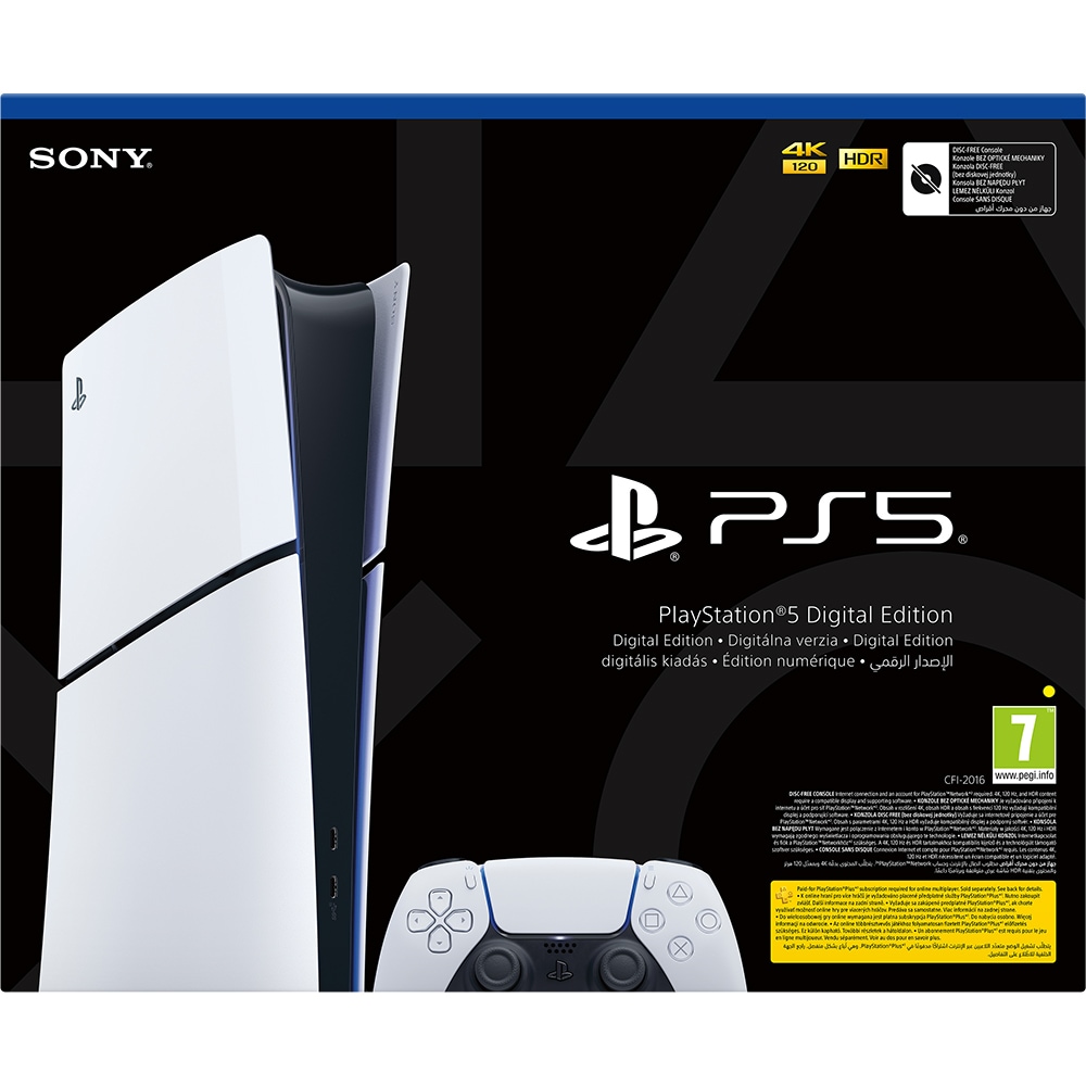 Consola PlayStation 5 Slim Digital Edition (PS5) 1TB, D-Chassis, White