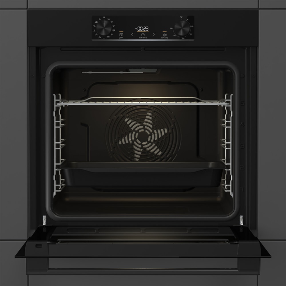 Cuptor incorporabil GORENJE BOP6737E02BK, Electric, Autocuratare pirolitica, 77 l, Clasa A, negru