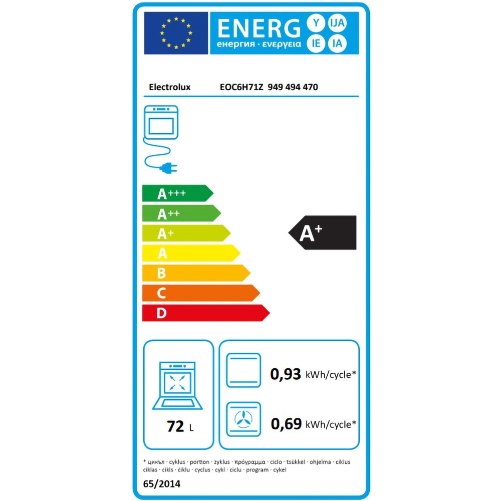 Cuptor incorporabil ELECTROLUX SteamCrisp EOC6H71Z, Electric, Gatire cu abur, 72 l, Clasa A+, negru