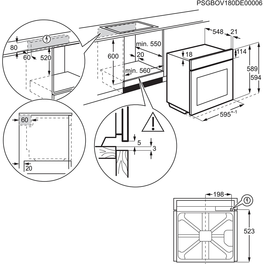 Cuptor incorporabil ELECTROLUX EOE7P31X, Electric, Autocuratare pirolitica, 72l, Clasa A+, negru