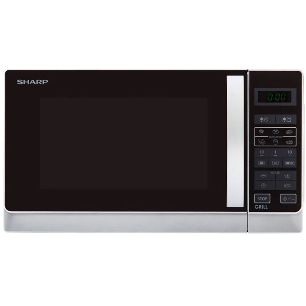 Cuptor microunde cu grill SHARP R642INW, 20l, 800W, argintiu-negru
