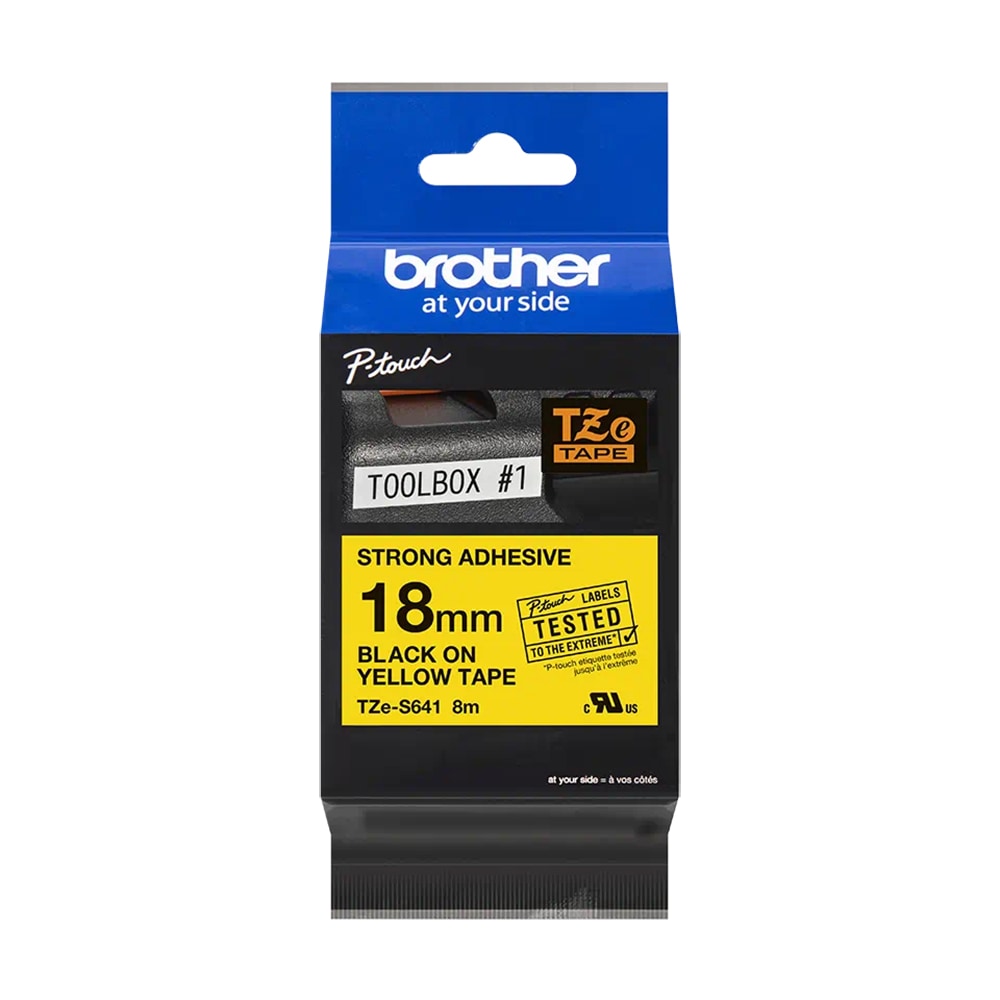 Banda etichete BROTHER TZE-S641, 18 mm, 8 m, Negru pe Galben