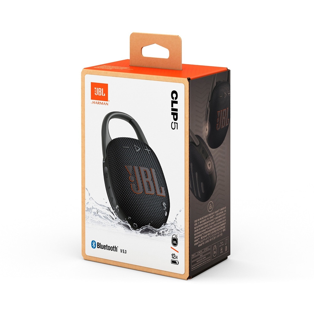 Boxa portabila JBL Clip 5, Bluetooth, IP67, Auracast, negru