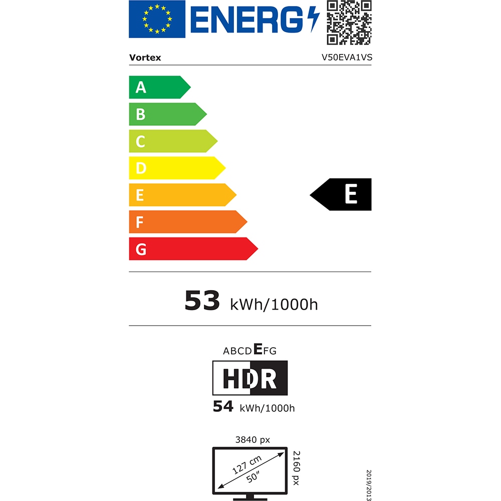 Televizor LED Smart VORTEX V50EVA1VS, Ultra HD 4K, 123cm