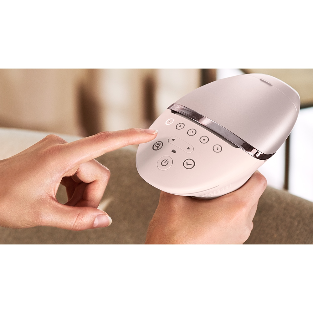 Epilator IPL PHILIPS Lumea Series 9900 BRI976/00, 450.000 de impulsuri, 4 accesorii, Senzor SmartSkin, acumulator, roz