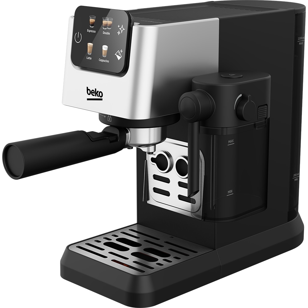 Espressor manual BEKO CaffeExperto CEP5304X, 1.1l, 1600W, 15 bar, negru-argintiu