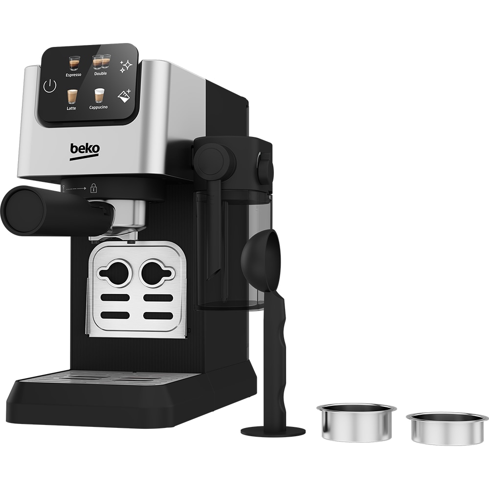 Espressor manual BEKO CaffeExperto CEP5304X, 1.1l, 1600W, 15 bar, negru-argintiu