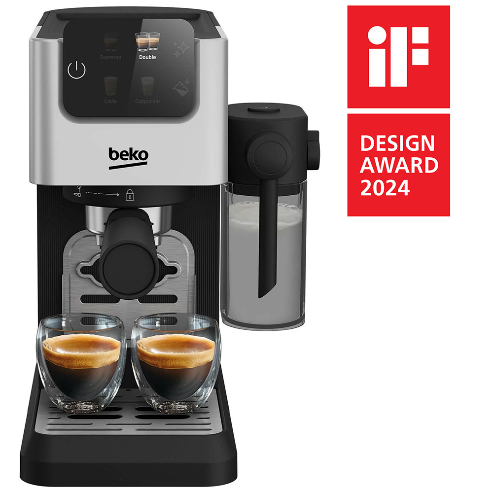 Espressor manual BEKO CaffeExperto CEP5304X, 1.1l, 1600W, 15 bar, negru-argintiu