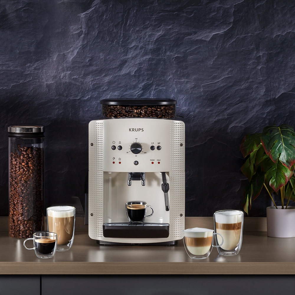 Espressor automat KRUPS Espresseria EA8105, 1.6l, 1450W, 15 bar, alb-negru