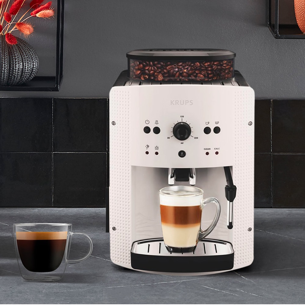 Espressor automat KRUPS Espresseria EA8105, 1.6l, 1450W, 15 bar, alb-negru