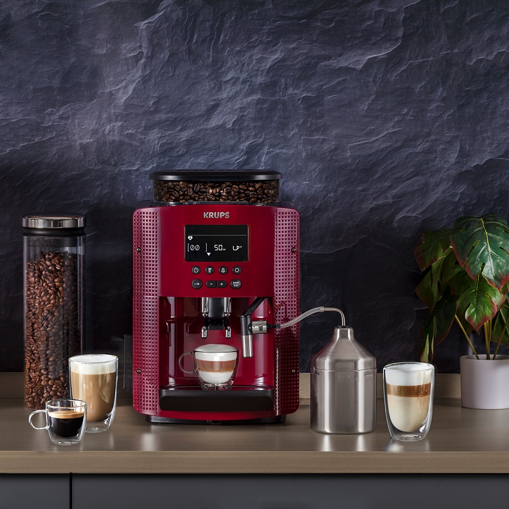 Espressor automat KRUPS Essential EA816570, 1.7l, 1450W, 15 bar, rosu-negru
