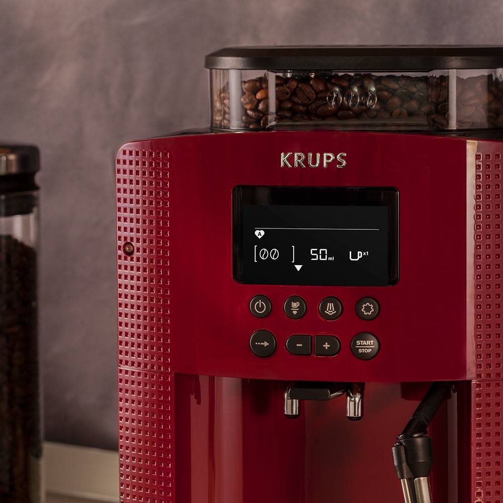 Espressor automat KRUPS Essential EA816570, 1.7l, 1450W, 15 bar, rosu-negru