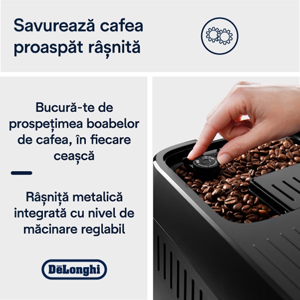 Espressor automat DELONGHI Magnifica Plus ECAM320.70.TB, 1.9l, 1450W, 15 bar, gri inchis-negru