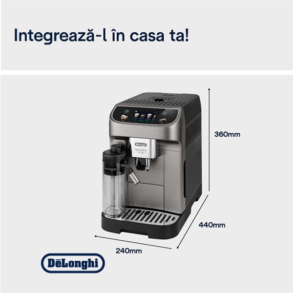 Espressor automat DELONGHI Magnifica Plus ECAM320.70.TB, 1.9l, 1450W, 15 bar, gri inchis-negru