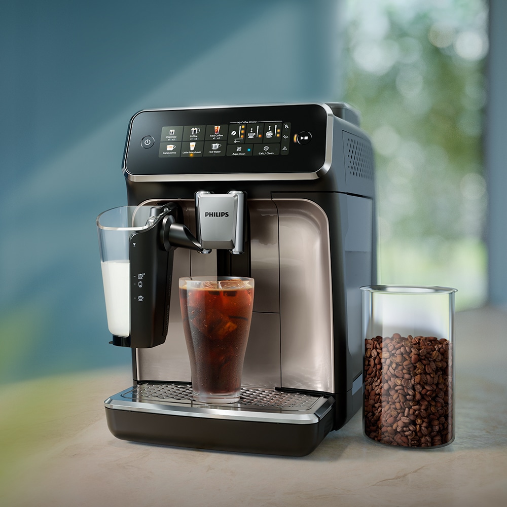 Espressor automat PHILIPS S3300 LatteGo EP3347/90, 1.8l, 1500W, 15 bar, crom-negru