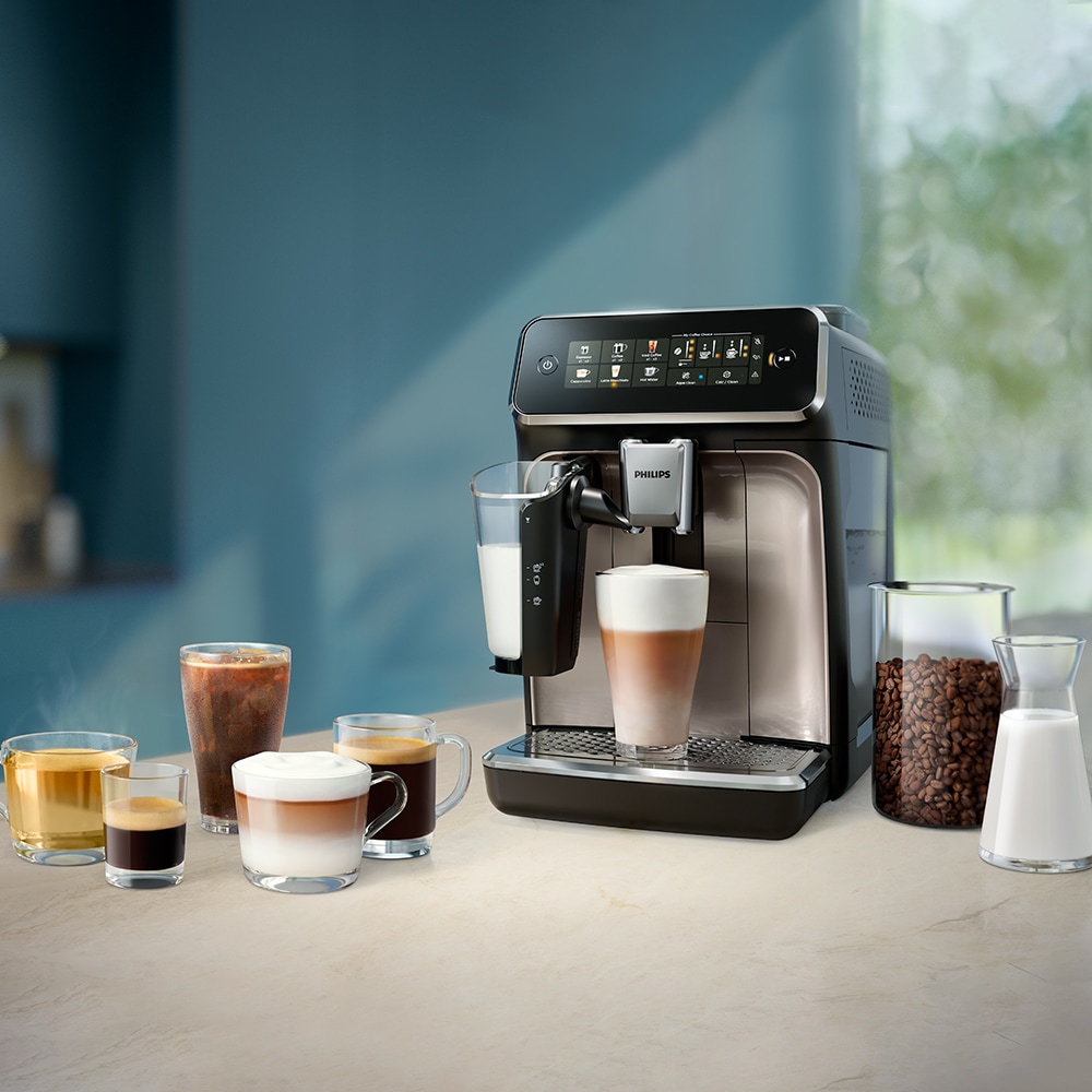 Espressor automat PHILIPS S3300 LatteGo EP3347/90, 1.8l, 1500W, 15 bar, crom-negru