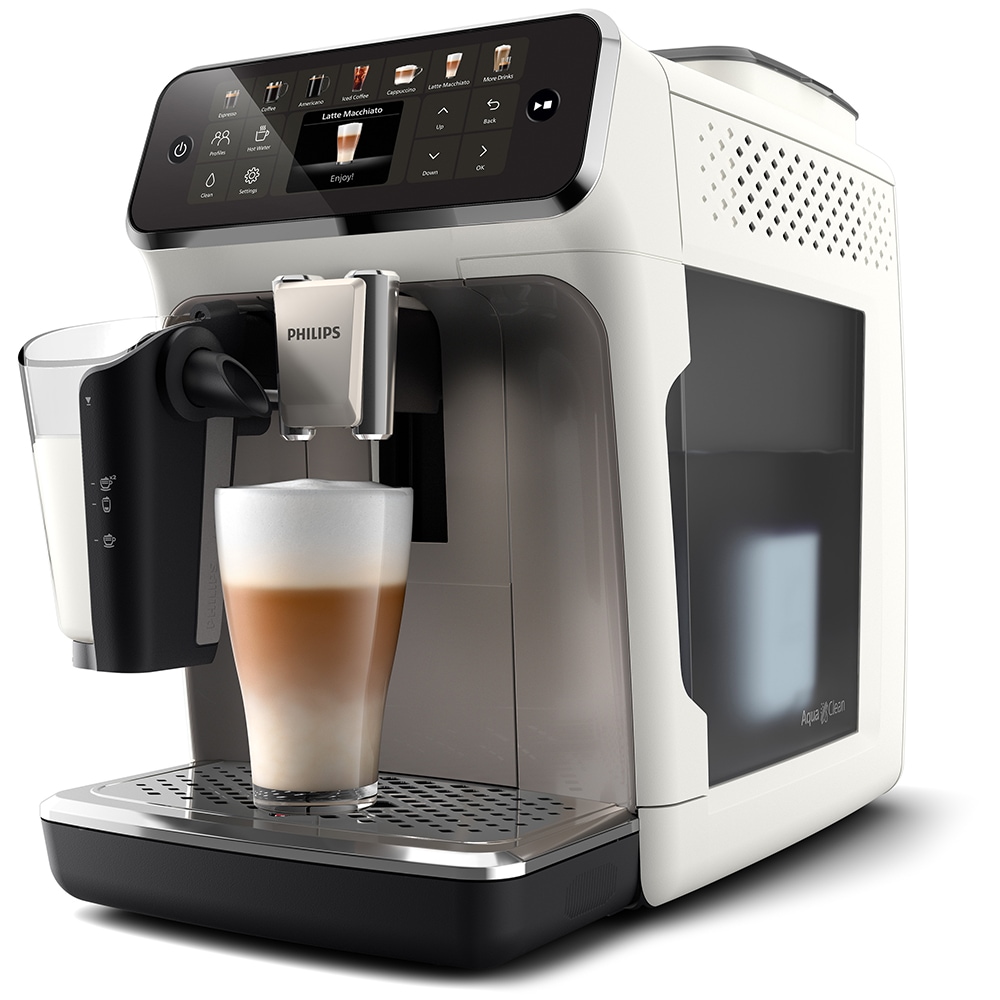 Espressor automat PHILIPS Seria 4400 EP4443/70, 1.8l, 1500W, 15 bar, alb-argintiu