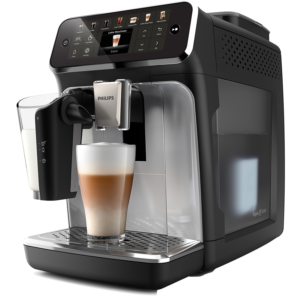 Espressor automat PHILIPS Seria 4400 EP4446/70, 1.8l, 1500W, 15 bar, argintiu-negru