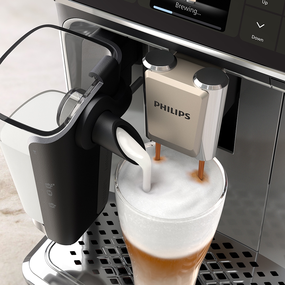Espressor automat PHILIPS Seria 4400 EP4446/70, 1.8l, 1500W, 15 bar, argintiu-negru