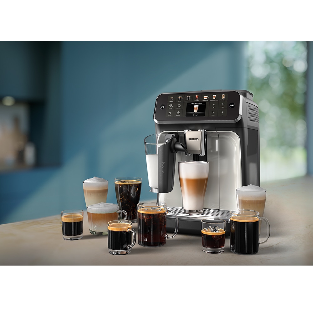Espressor automat PHILIPS Seria 4400 EP4446/70, 1.8l, 1500W, 15 bar, argintiu-negru