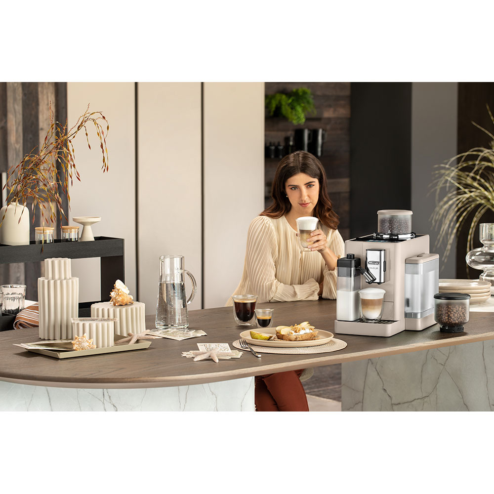 Espressor automat DELONGHI Rivelia EXAM440.55.BG, 1.4l, 1450W, 19 bar, crem-negru