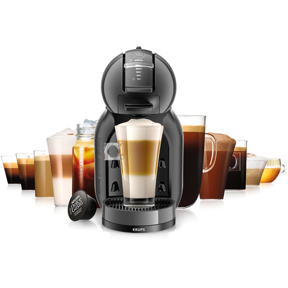 Espressor cu capsule KRUPS Dolce Gusto Mini Me KP123810, 0.8l, 1500W, 15 bar, gri inchis-negru