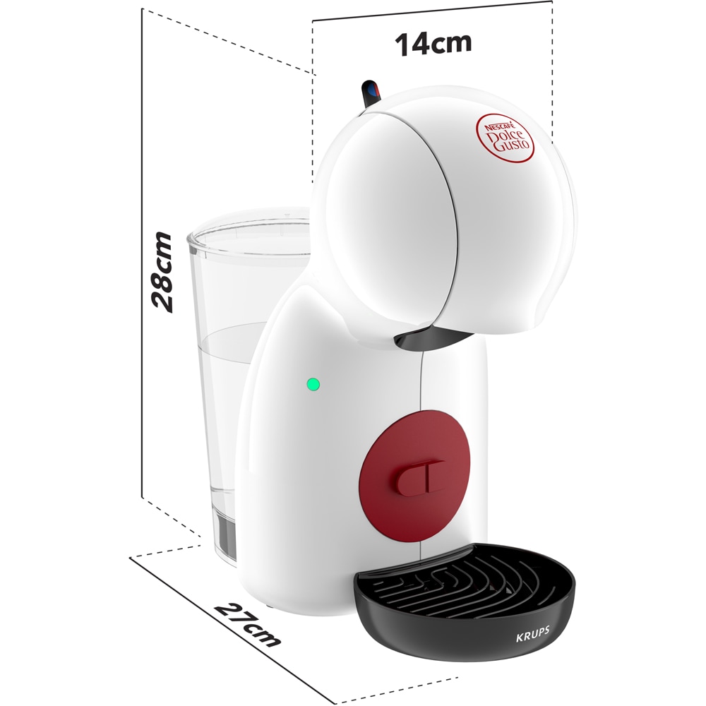 Espressor cu capsule KRUPS Dolce Gusto Piccolo XS KP1A3110, 0.8l, 1600W, 15 bar, alb-negru