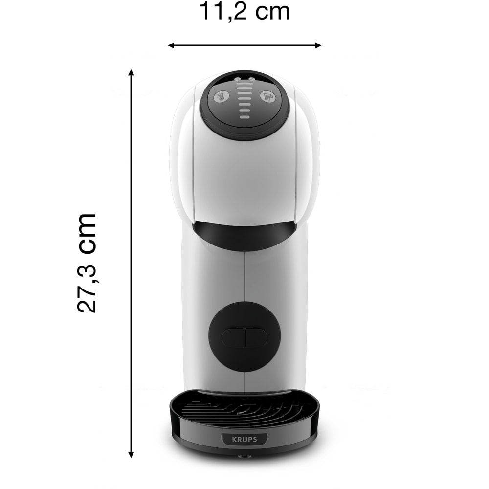 Espressor cu capsule KRUPS Dolce Gusto Genio S KP243110, 0.8l, 1500 W, 15 bar, alb-negru