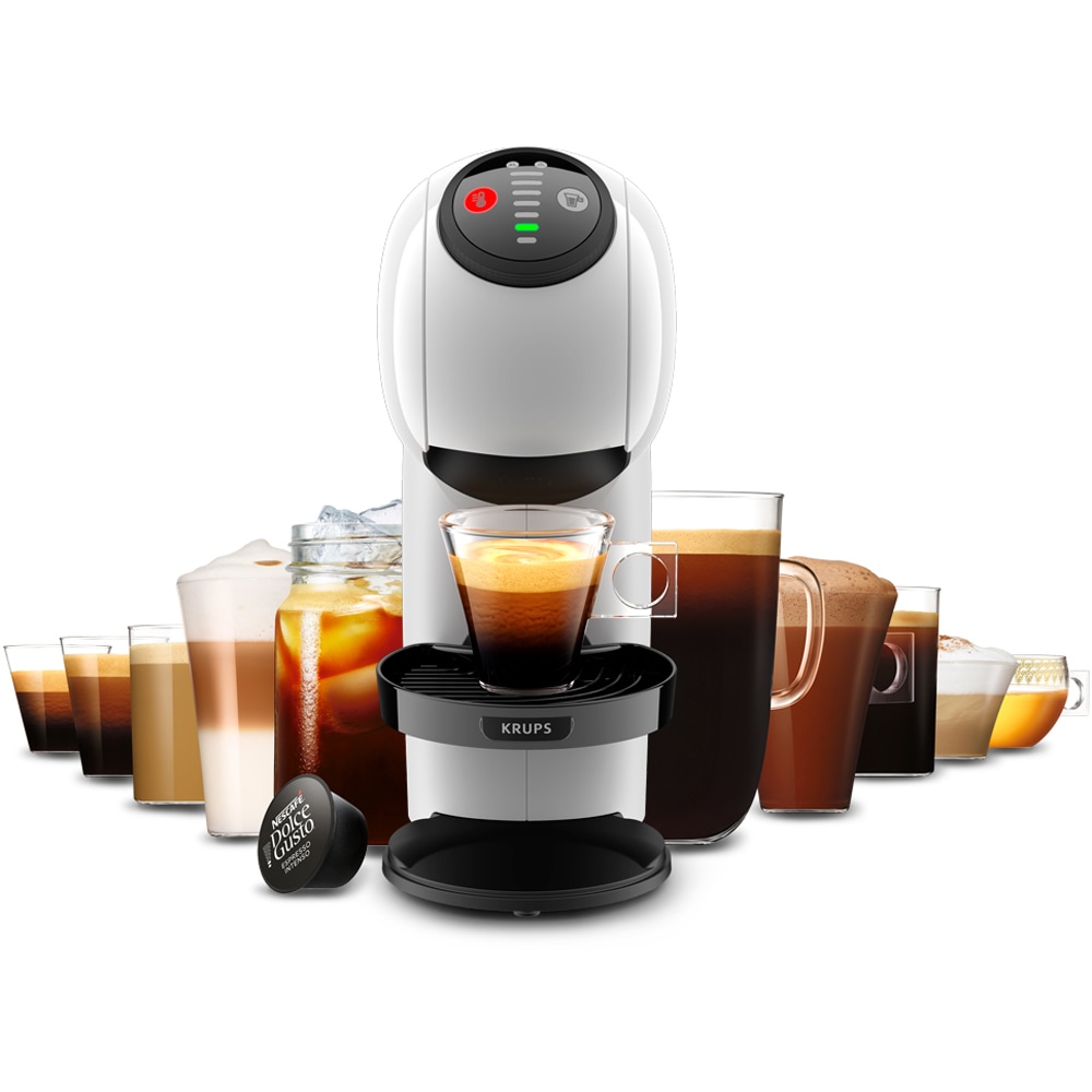 Espressor cu capsule KRUPS Dolce Gusto Genio S KP243110, 0.8l, 1500 W, 15 bar, alb-negru