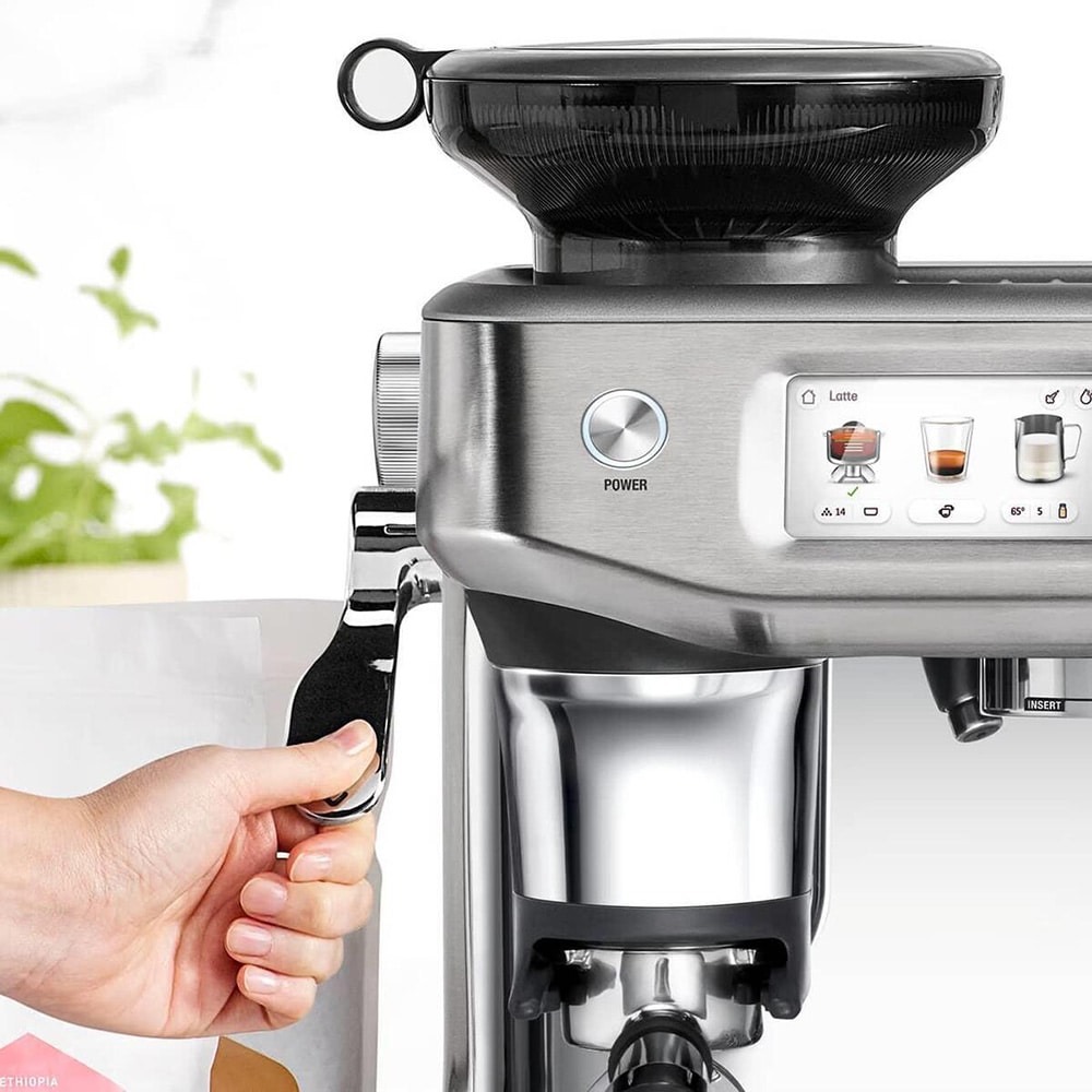 Espressor manual SAGE Barista Touch Impress SES881BSS, 2l, 1850W, 15 bar, sistem termic Thermocoil, argintiu-negru