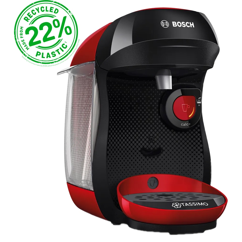 Espressor capsule BOSCH Tassimo Happy Friendly TAS103E, 0.7l, 1400W, rosu-negru 