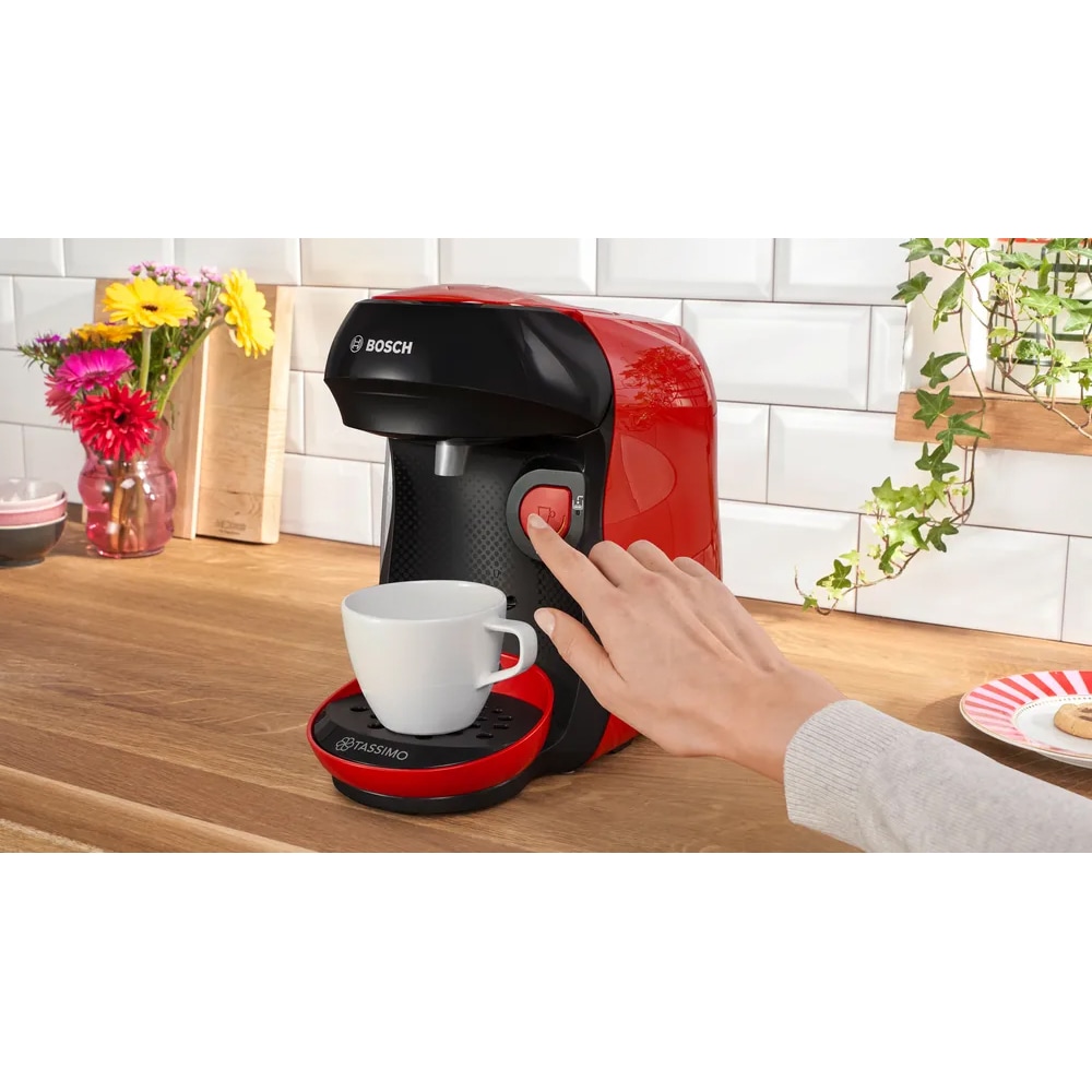 Espressor capsule BOSCH Tassimo Happy Friendly TAS103E, 0.7l, 1400W, rosu-negru 