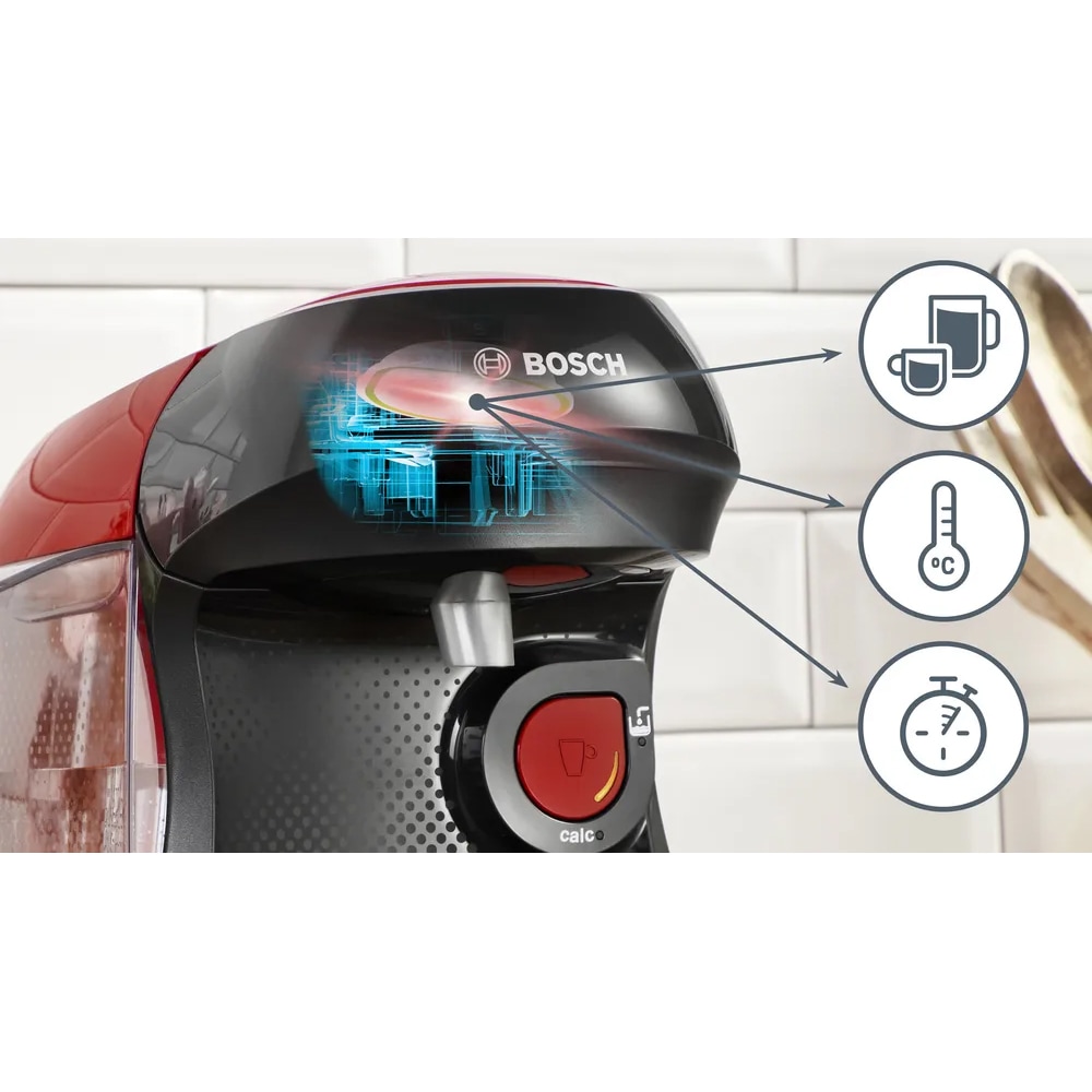 Espressor capsule BOSCH Tassimo Happy Friendly TAS103E, 0.7l, 1400W, rosu-negru 