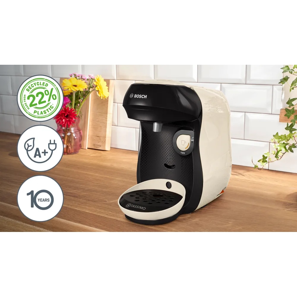 Espressor capsule BOSCH Tassimo Happy Friendly TAS107E, 0.7l, 1400W, bej-negru 