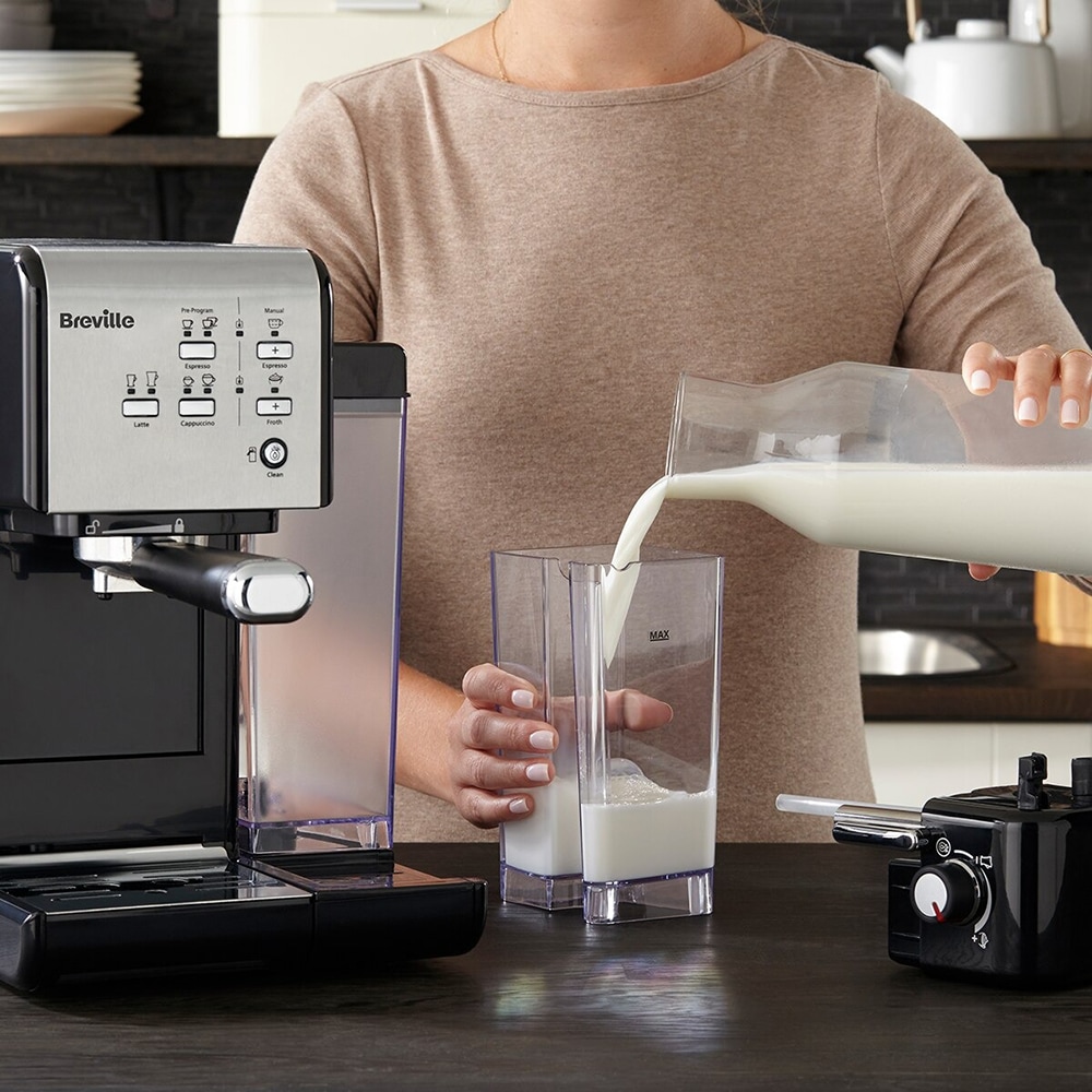 Espressor manual BREVILLE Prima Latte II VCF108X-01, 1.5l, 1050W, 19 bar, argintiu-negru