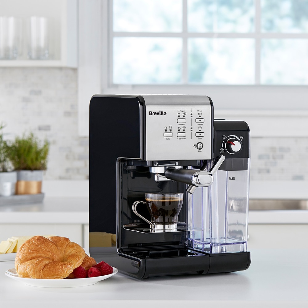 Espressor manual BREVILLE Prima Latte II VCF108X-01, 1.5l, 1050W, 19 bar, argintiu-negru