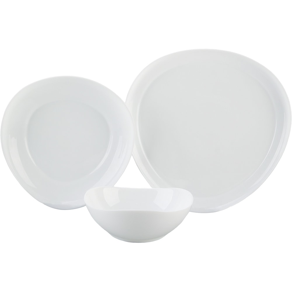 Set de masa MYRIA MC4007, 12 piese, sticla opal, alb