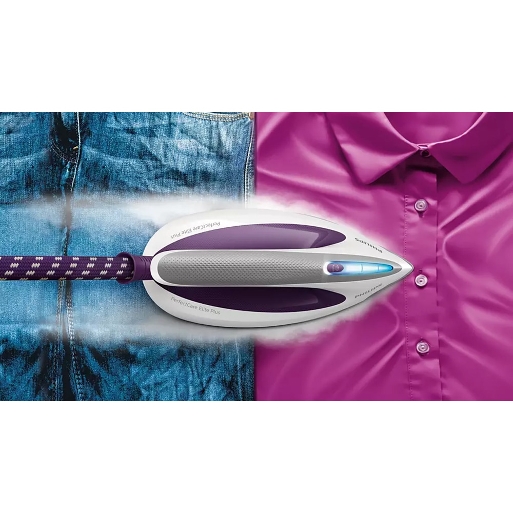 Statie de calcat PHILIPS PerfectCare Elite Plus GC9660/30, 2700W, 520g/min, 1.8l, talpa T-ionicGlide, alb-mov