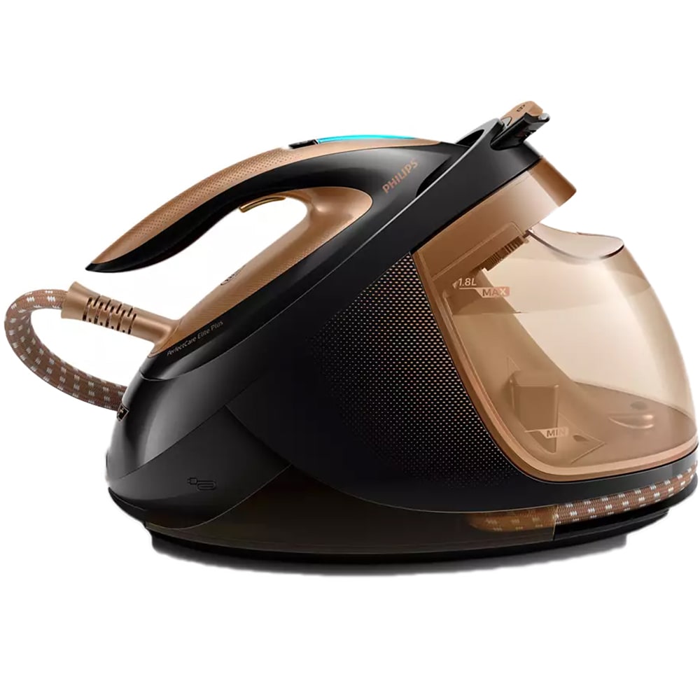 Statie de calcat PHILIPS PerfectCare Elite Plus GC9682/80, 2700W, 600g/min, 1.8l, talpa T-ionicGlide, auriu-negru