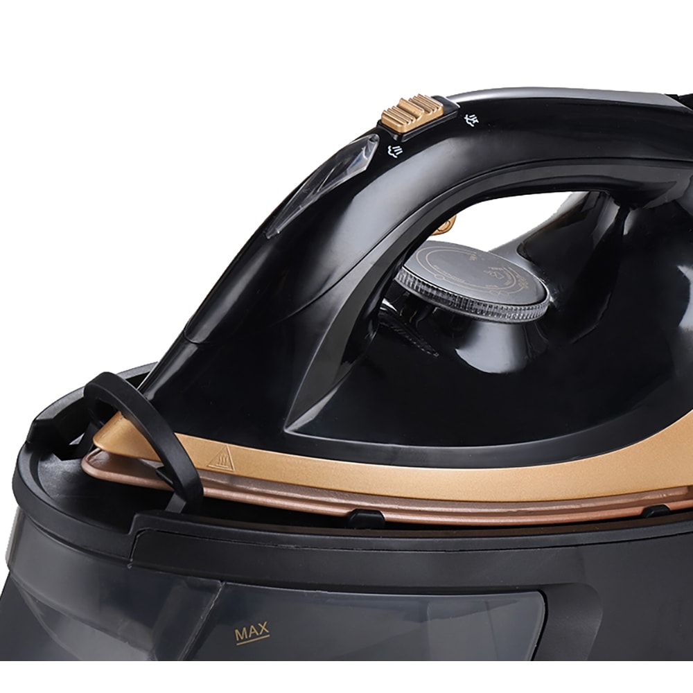 Statie de calcat MYRIA MY4559, 2250W, 60g/min, 1.1l, talpa ceramica, negru-auriu