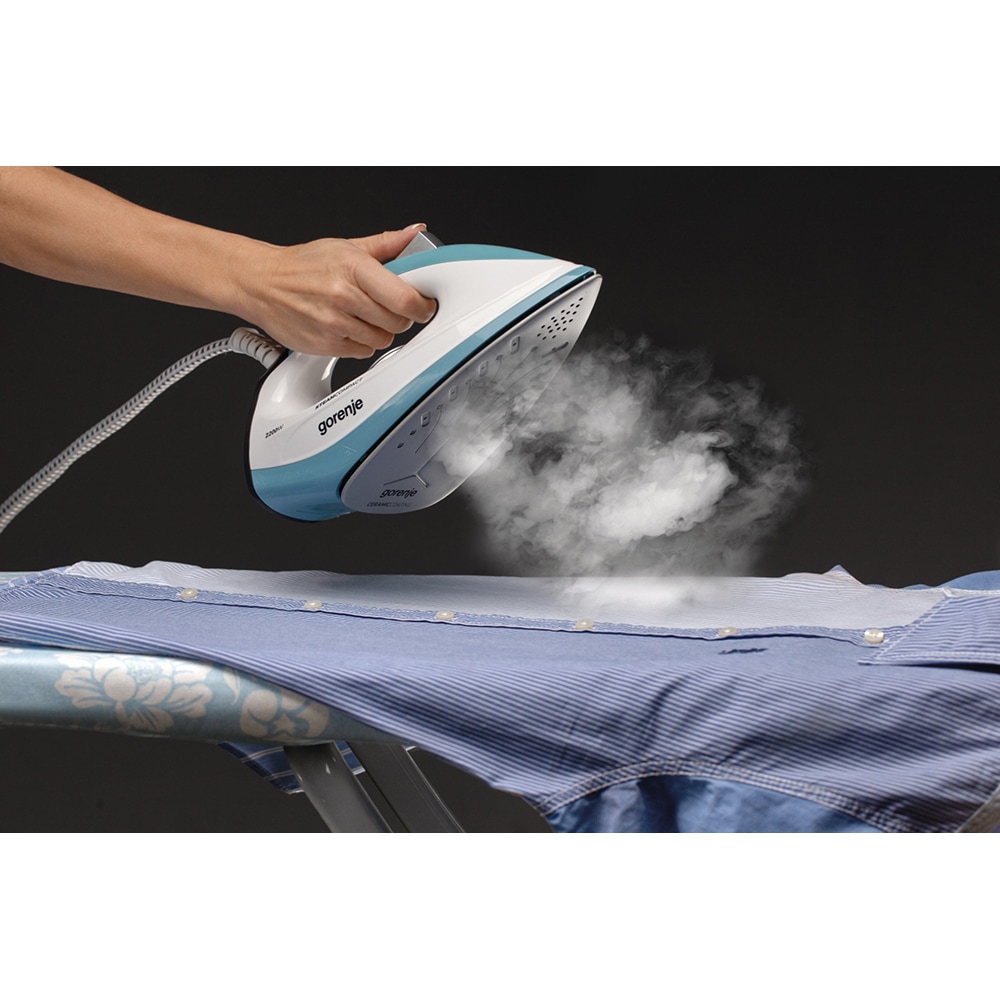Statie de calcat GORENJE SGH2200LBC, 2200W, 100g/min, 2000ml, talpa ceramica, alb-albastru