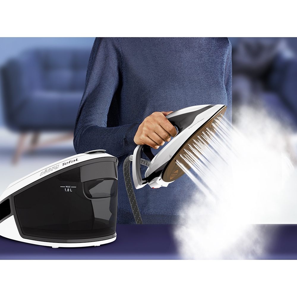 Statie de calcat TEFAL Express Power SV8130E0, 2800W, 450g/min, 1800ml, talpa Durilium, negru-alb