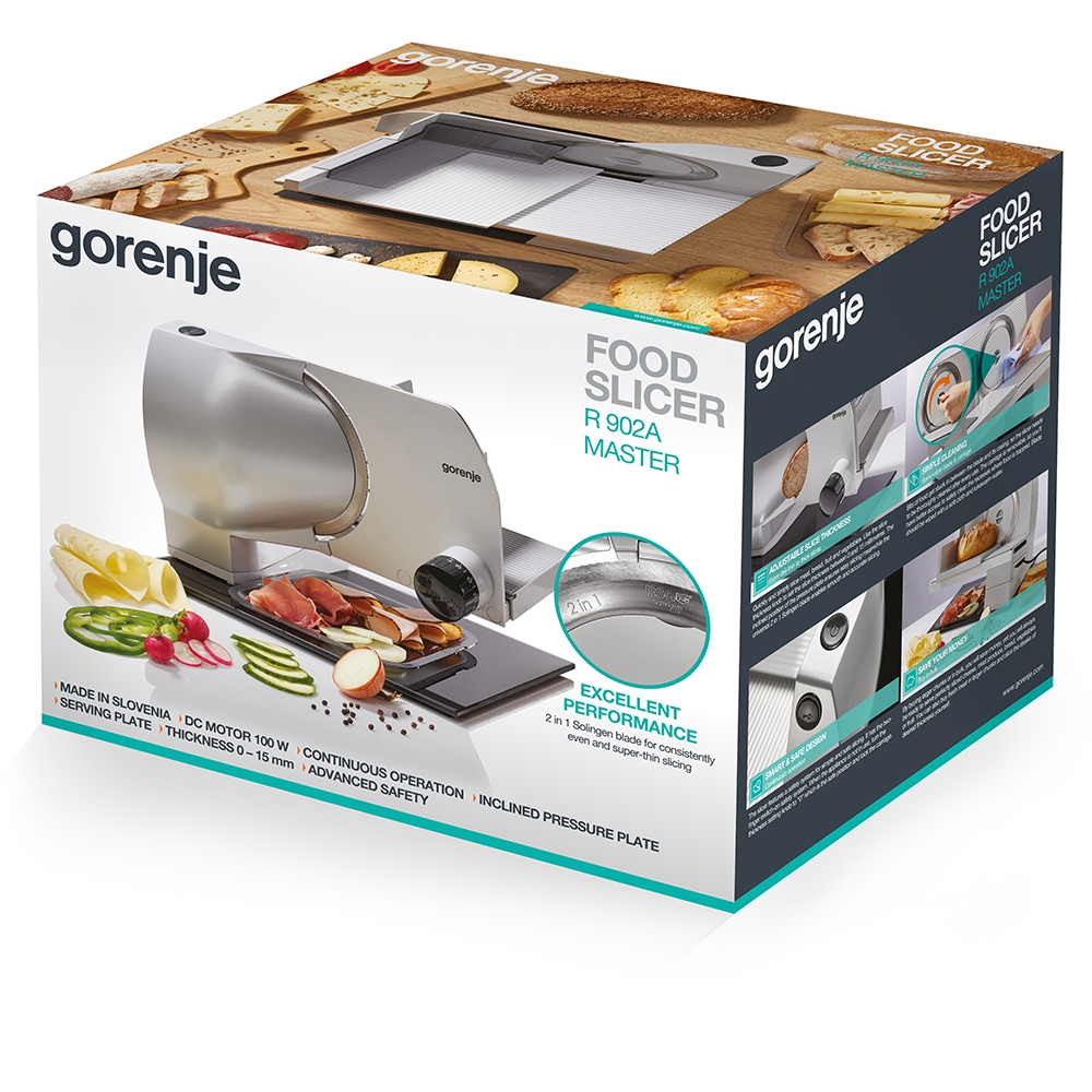 Feliator GORENJE R902A, 100W, grosime feliere 0-15 mm, argintiu-negru