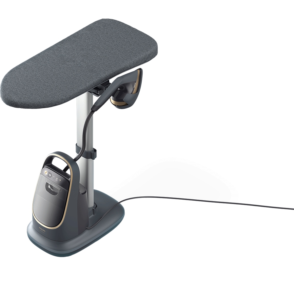 Aparat de calcat vertical PHILIPS Seria 8500 All In One AIS8540/80, 2200W, 300g/min, 1200ml, gri-auriu
