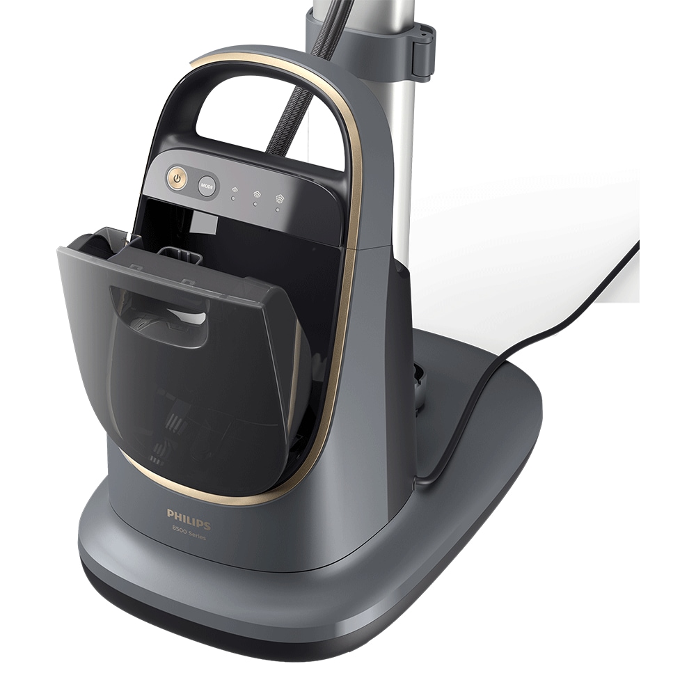 Aparat de calcat vertical PHILIPS Seria 8500 All In One AIS8540/80, 2200W, 300g/min, 1200ml, gri-auriu