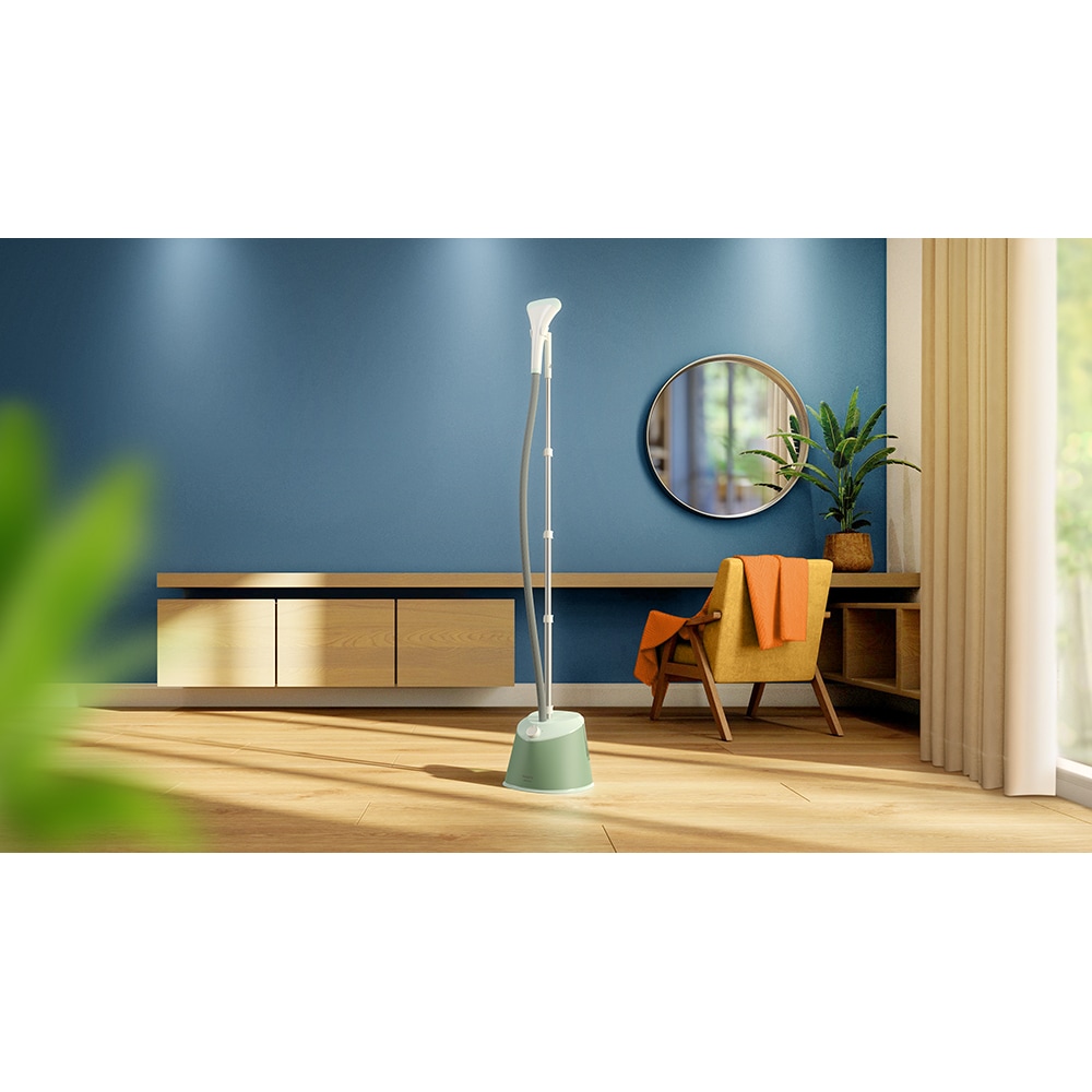 Aparat de calcat vertical PHILIPS Seria 1000 STE1010/70, 1600W, 32g/min, 1.8l, alb-verde deschis