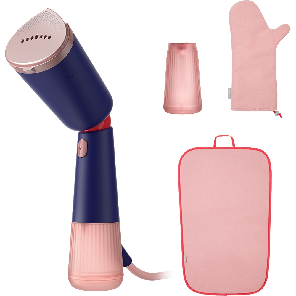 Aparat de calcat vertical PHILIPS Seria 5000 STH5030/20, 1400W, 24g/min, 200ml, albastru inchis-roz