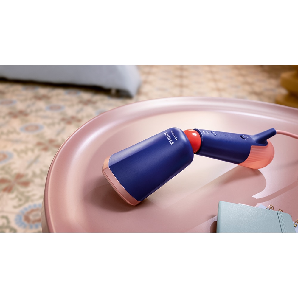 Aparat de calcat vertical PHILIPS Seria 5000 STH5030/20, 1400W, 24g/min, 200ml, albastru inchis-roz