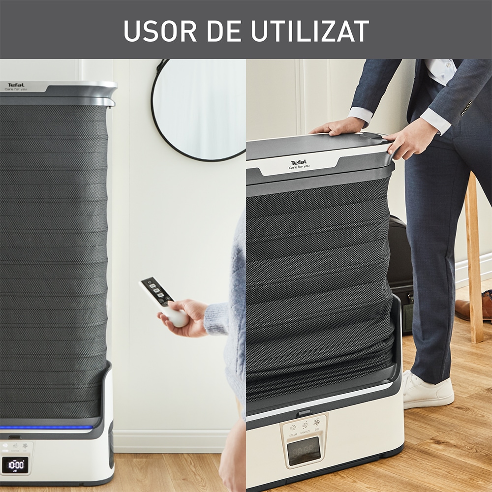 Aparat de calcat si igienizat vertical TEFAL Care For You YT4050E1, 1800W, 65g/min, 2l, alb-negru