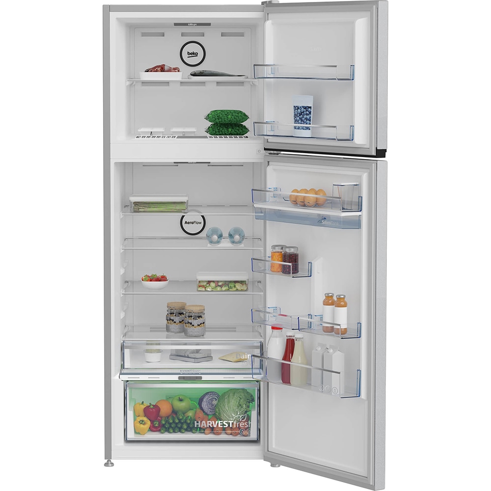 Frigider cu doua usi BEKO B5RDNE504LDM, No Frost, 477 l, H 186 cm, Clasa E, Dozator apa, gri